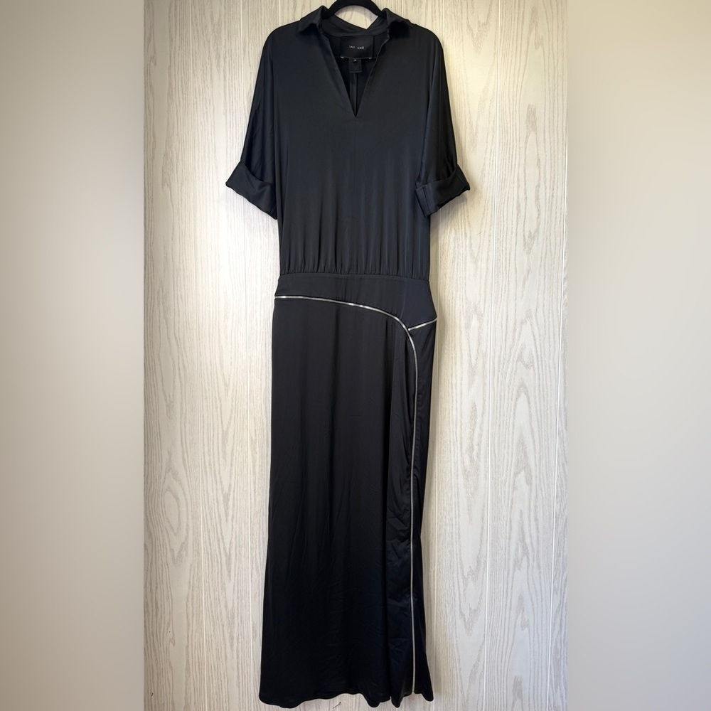 JAY AHR Black Designer Dress with Zipper Embellishments - Size 38/4 EUC